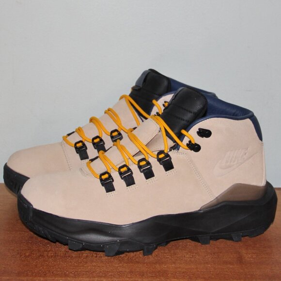 Nike Cygnal Leather Waterproof Boots Mens 9.5 10.5 Desert Ore Navy Black - Picture 2 of 6